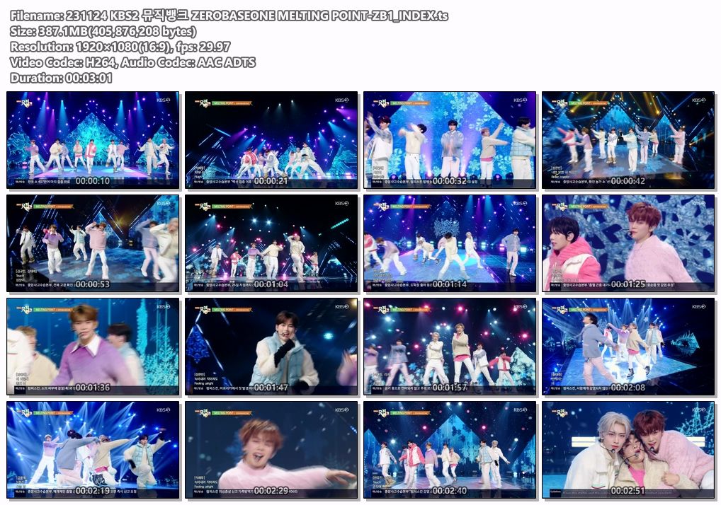 231124 KBS2 뮤직뱅크 ZEROBASEONE MELTING POINT