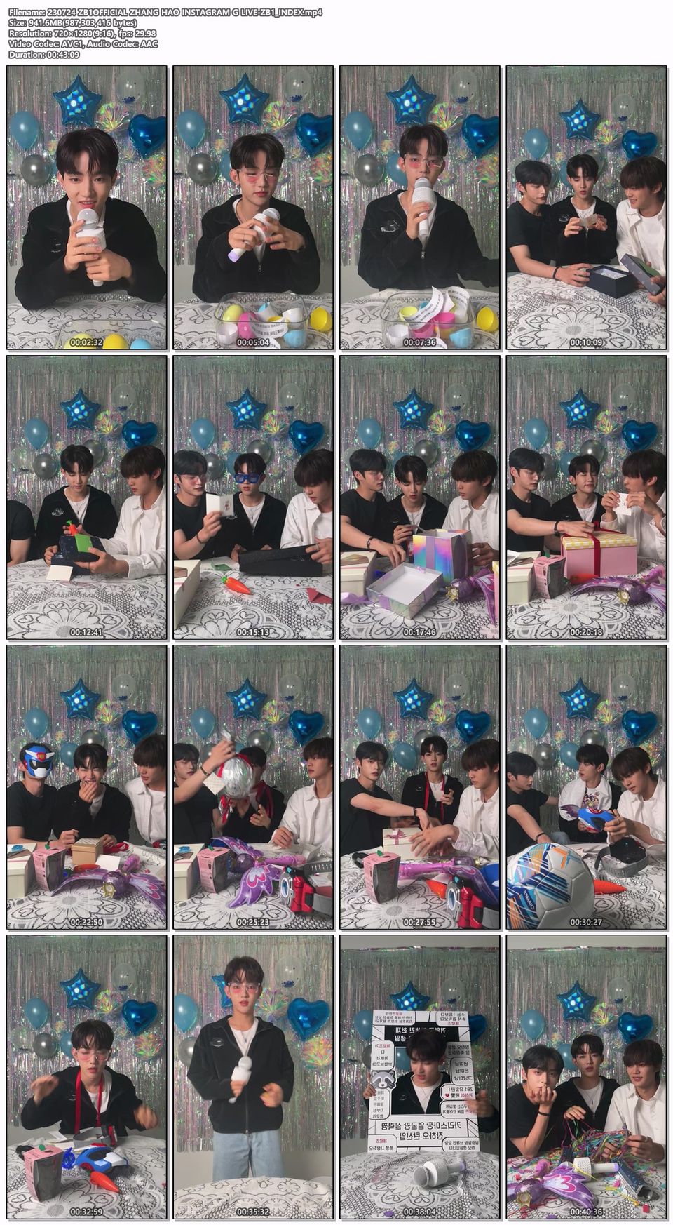 230724 ZB1OFFICIAL ZHANG HAO INSTAGRAM LIVE