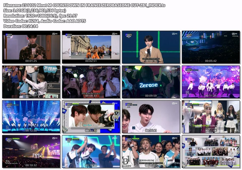 231102 Mnet M COUNTDOWN IN FRANCE ZEROBASEONE CUT