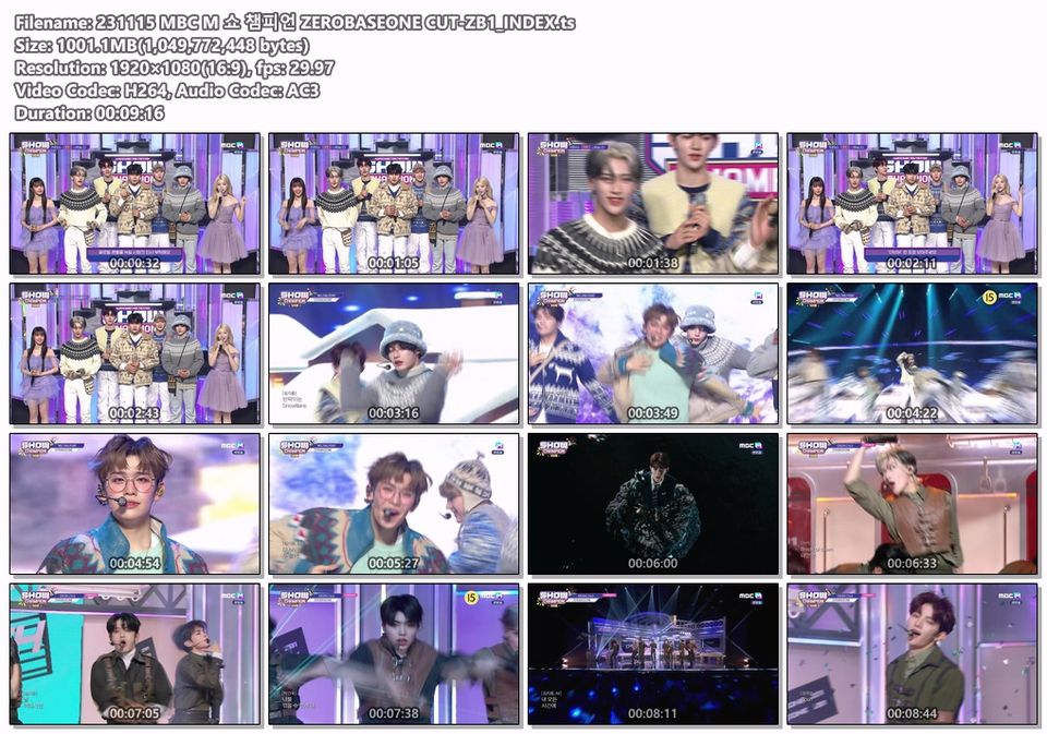 231115 MBC M 쇼 챔피언 ZEROBASEONE CUT