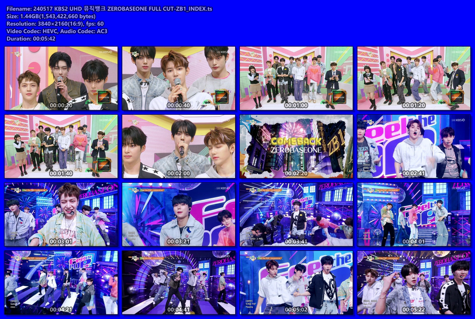 240517 KBS2 UHD 뮤직뱅크 ZEROBASEONE FULL CUT