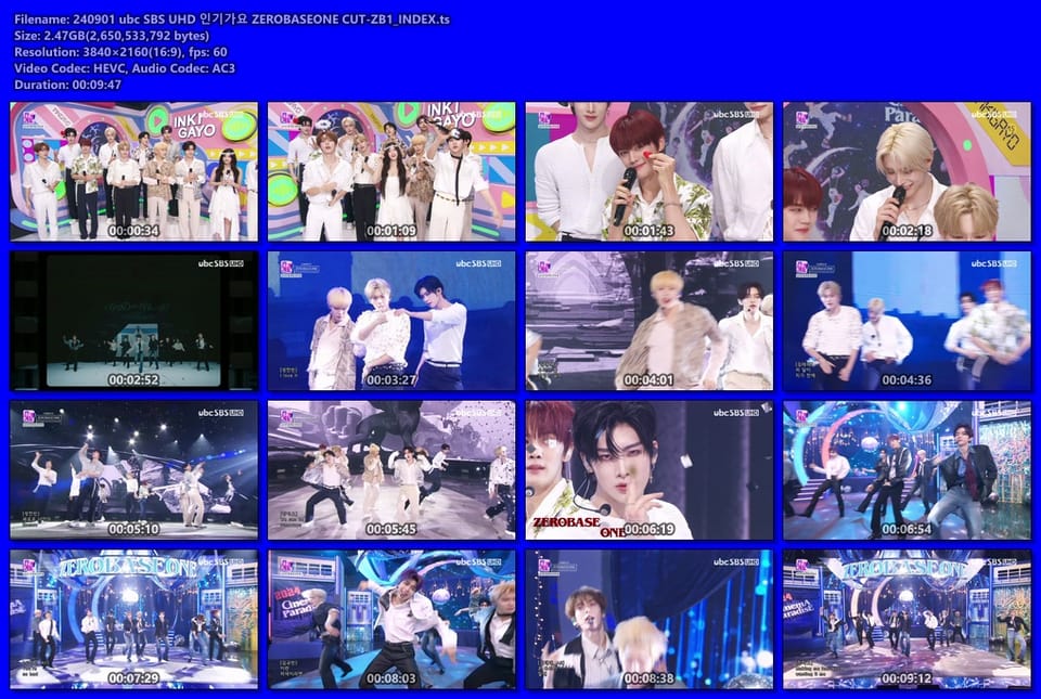 240901 ubc SBS UHD 인기가요 ZEROBASEONE CUT