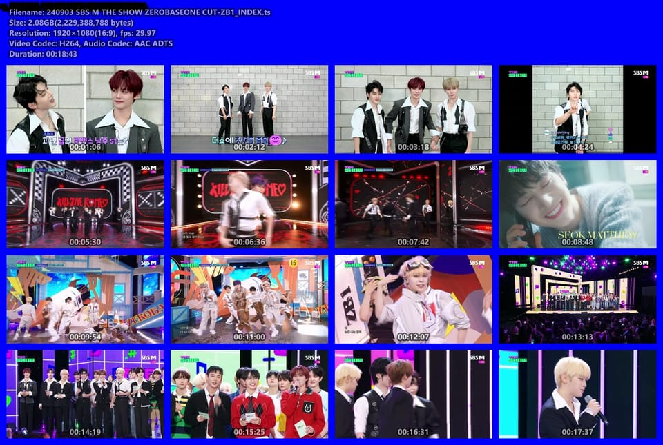 240903 SBS M THE SHOW ZEROBASEONE CUT